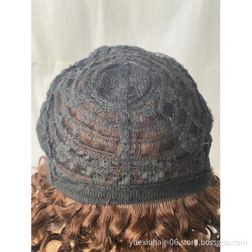 Pixie Cut Short Wigs With Bangs Jerry Curly Deep Water Wave Virgin Brazilian Cuticle Aligned Wig 100% Human Hair Wigs